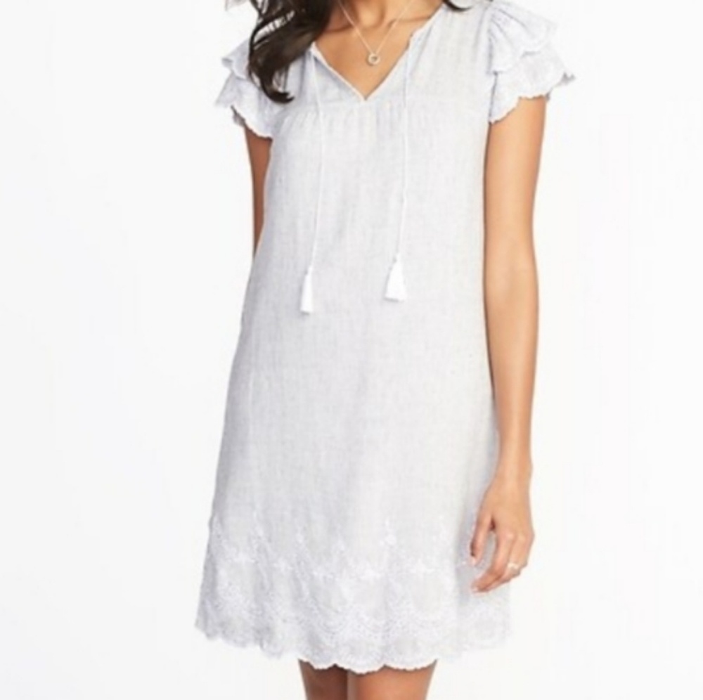 NWT Old Navy Tassel-tie blend shift dress Size S. See pic 3 for true color.